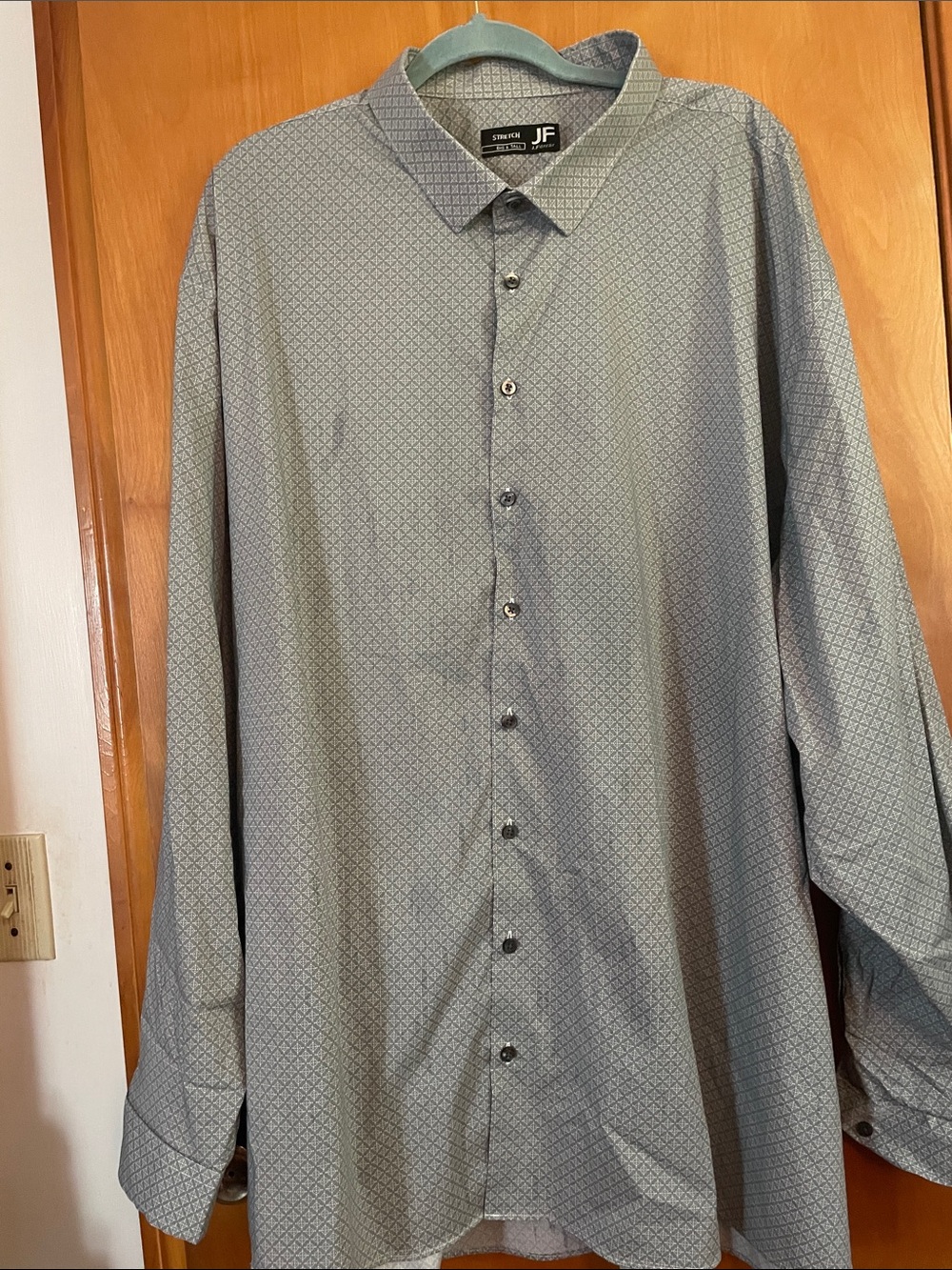 jf j.ferrar Men's Gray Micro-Pattern Dress Shirt